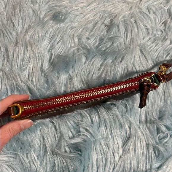 Dooney & Burke Florentine Chestnut Leather Wristlet - Picture 4 of 7